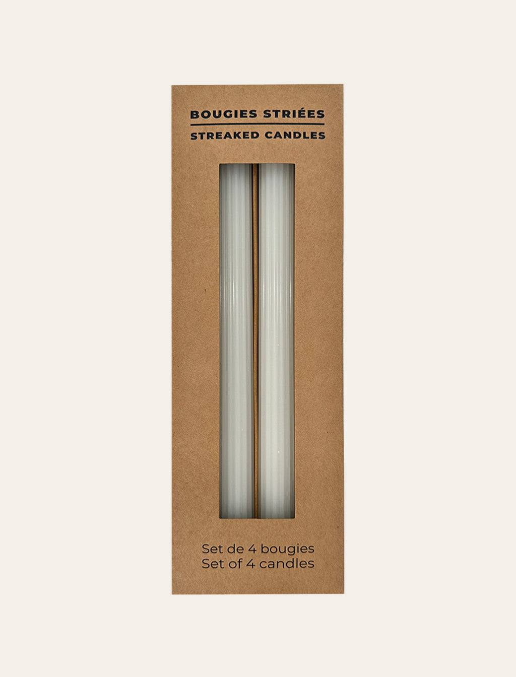 Set de 4 Bougies Striées