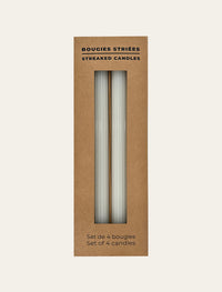 Set de 4 Bougies Striées