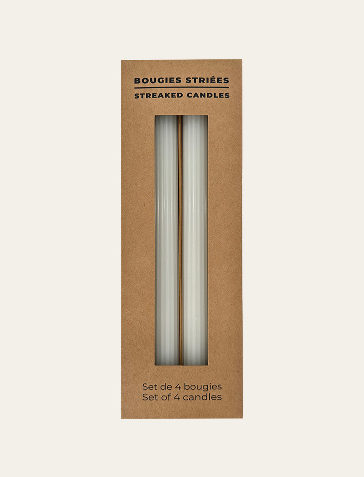 Set de 4 Bougies Striées