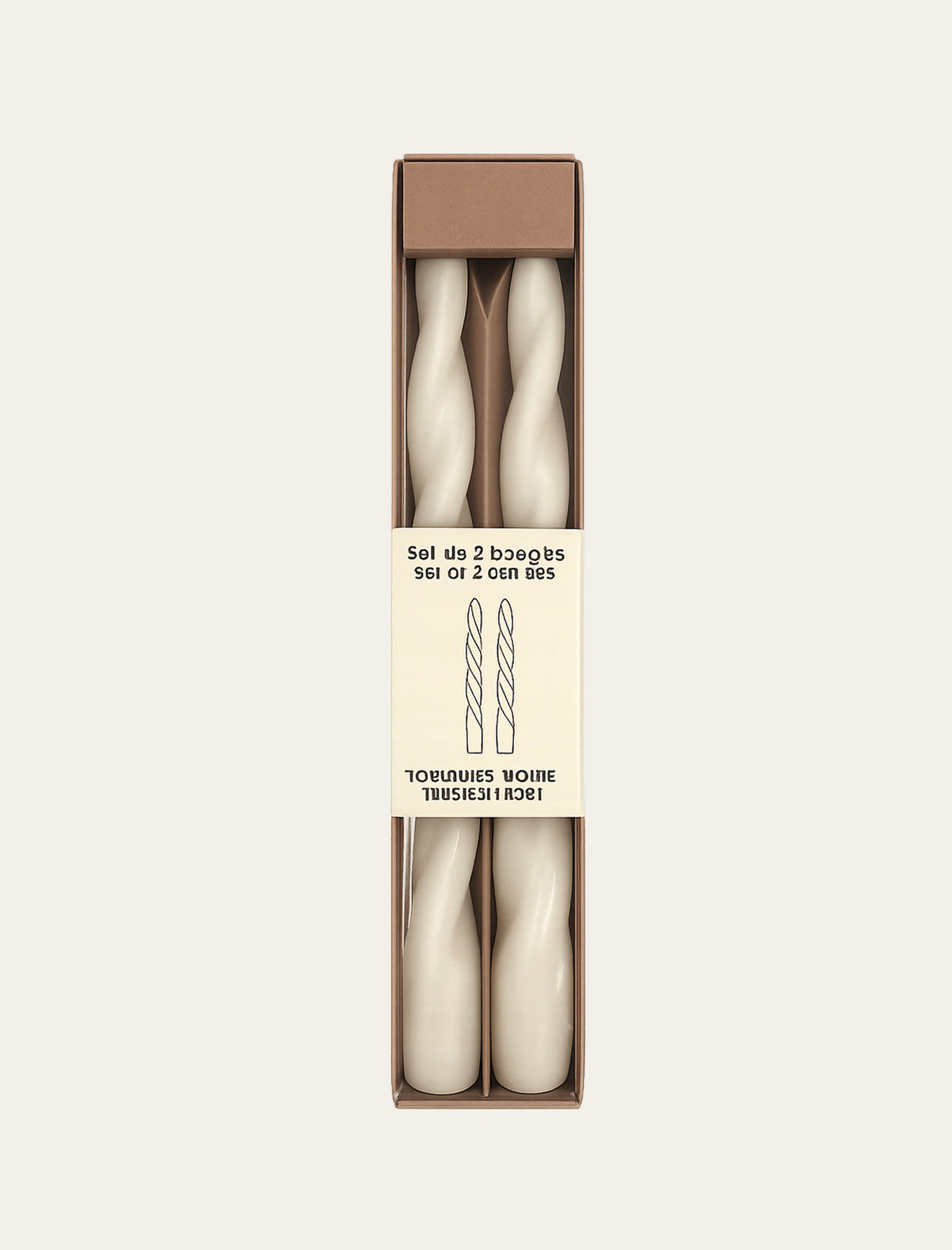 Set de 2 Bougies Torsadées