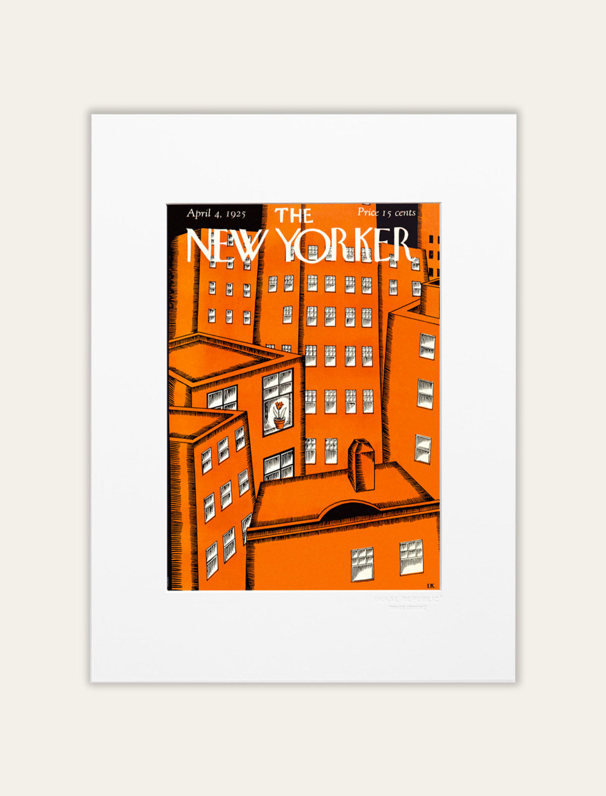 The New Yorker 282 Karasz Cityscape Of Red Buildings