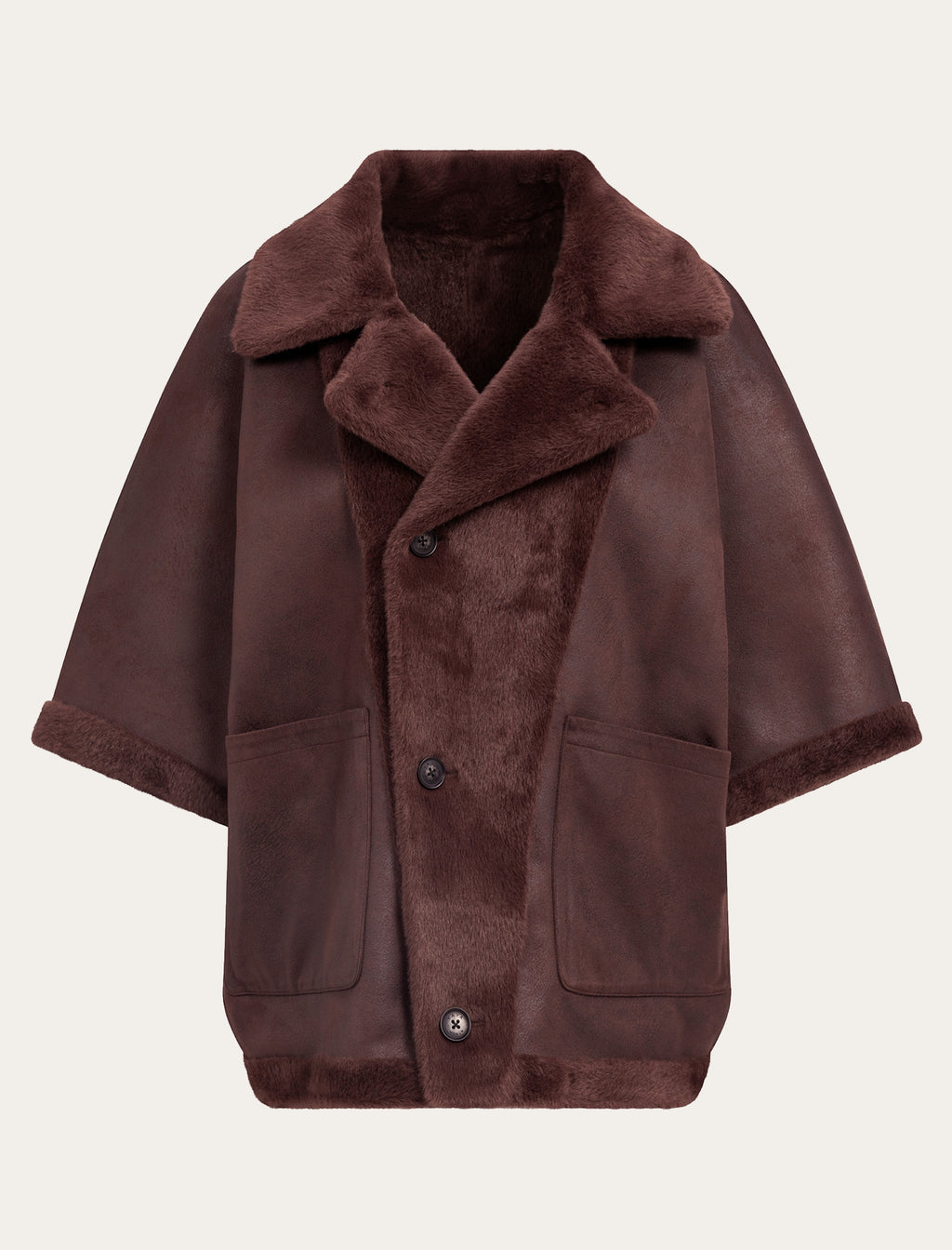 Oversize Reversible Fausse Fourrure
