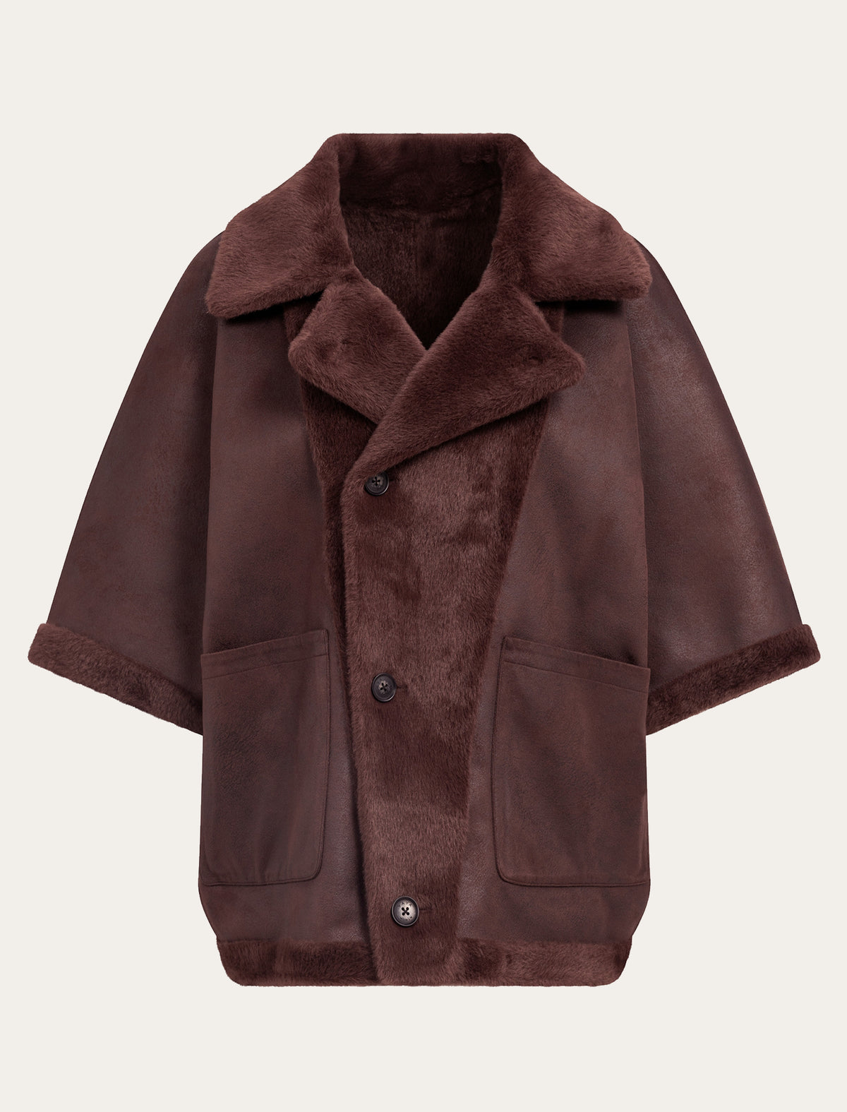 Oversize Reversible Fausse Fourrure