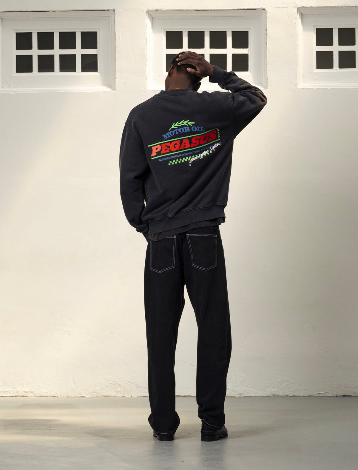 Motor Oil Black Crewneck