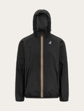 Coupe-vent K-Way Le Vrai 4.0 Claude noir — capuche ajustable, zip tricolore et logo K-Way
