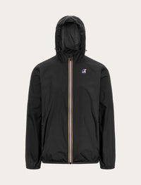 Coupe-vent K-Way Le Vrai 4.0 Claude noir — capuche ajustable, zip tricolore et logo K-Way