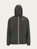 Coupe-vent K-Way Le Vrai 4.0 Claude kaki — capuche ajustable, zip tricolore et logo K-Way