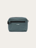 Trousse de toilette K-Way Demu vert — nylon imperméable, double zip et logo K-Way