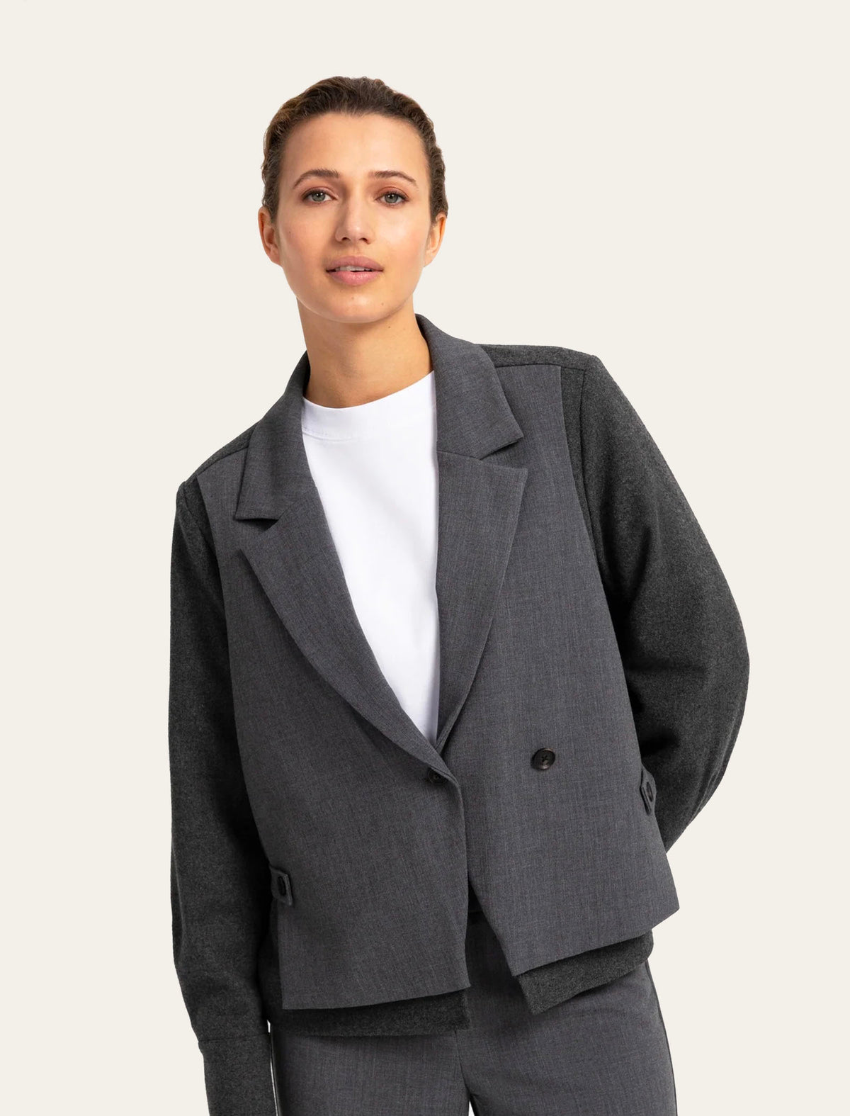 Blazer Ample Contrastant