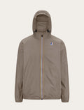 Coupe-vent K-Way Le Vrai 4.0 Claude beige — capuche ajustable, zip tricolore et logo K-Way
