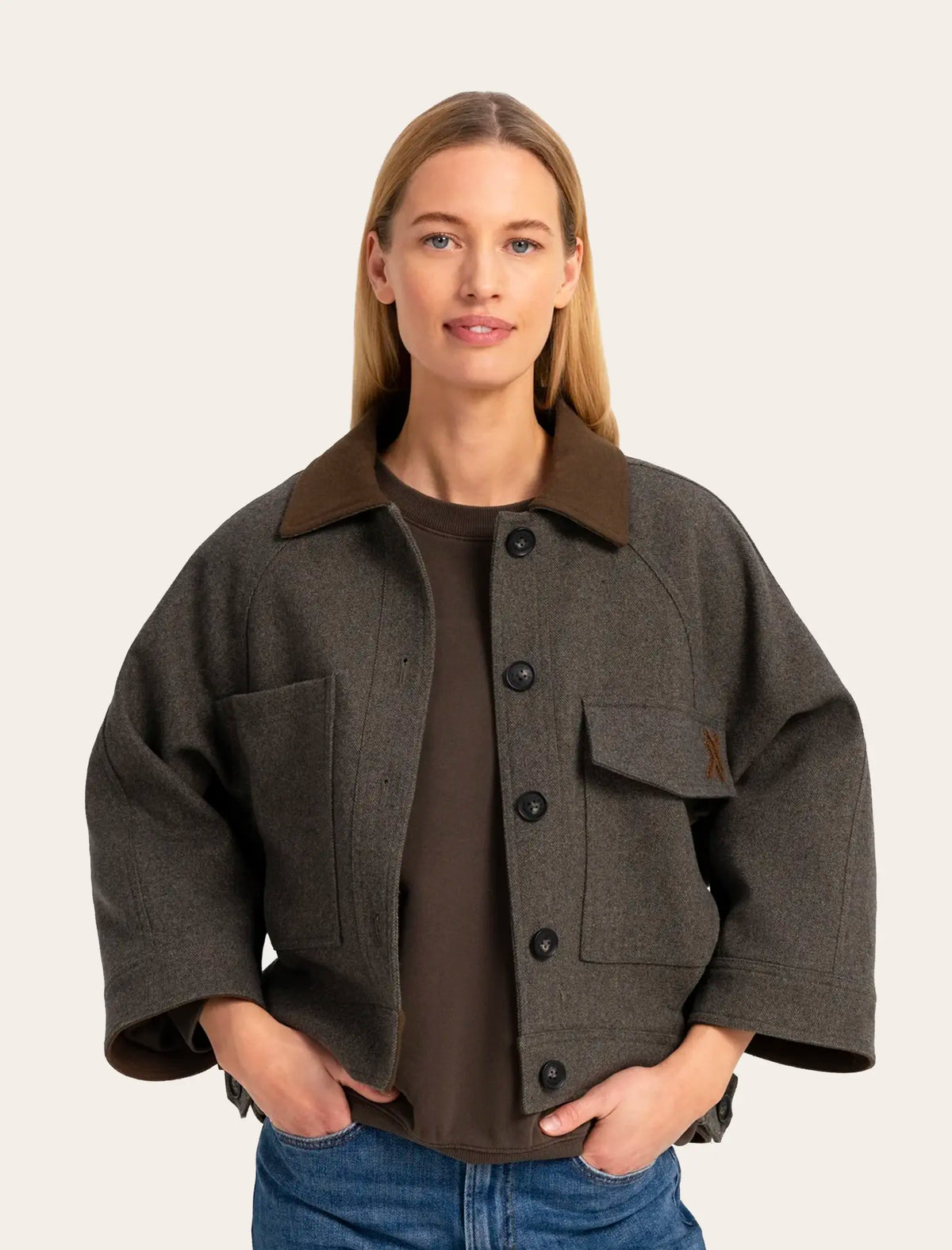 Oversize Laine Contrastee