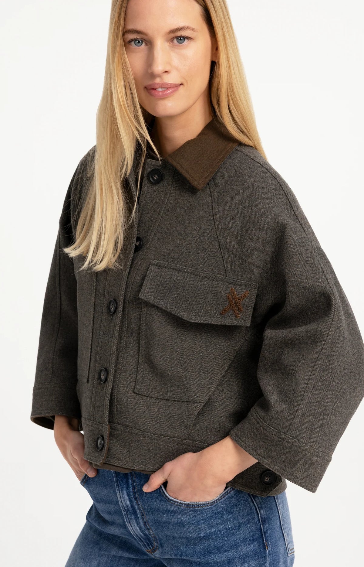 Oversize Laine Contrastee