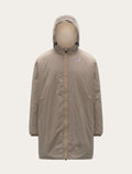 Parka longue K-Way Le Vrai 4.0 Eiffel East Orsetto taupe — capuche doublée sherpa et zip tricolore